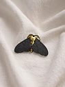 Брошь ручной работы Фарфор Булыгина «Моль», чёрно-золотистая, превью фото 5