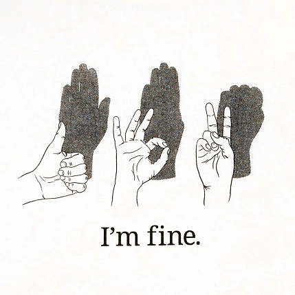 Оверсайз футболка Barking Store «I'm fine», 2XL муж., тёмно-серый, фото 2.