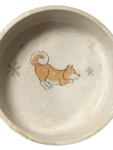 Миска ручной работы Керемет «Сиба-ину с цветочком», керамика, 13 см