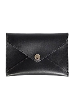 Кошелёк-конверт для документов ручной работы, Kokosina bags, натуральная кожа, чёрный