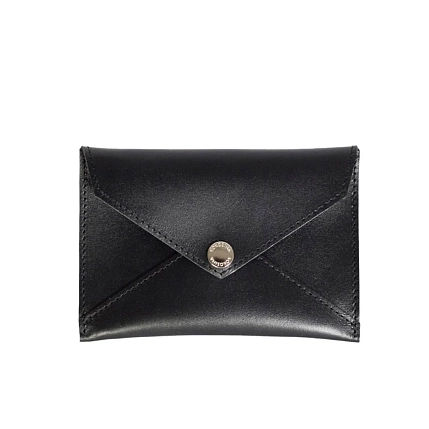 Кошелёк-конверт для документов ручной работы, Kokosina bags, натуральная кожа, чёрный, фото 1.
