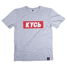 Футболка Barking store «Кусь», S жен., серый