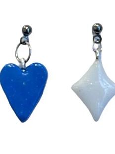 Серёжки-гвоздики Радость Рядом «Сердце и звезда», полимерная глина