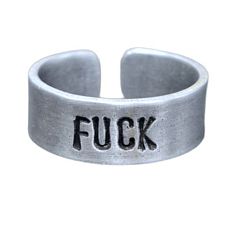 Кольцо металлическое «Fuck» 17/19