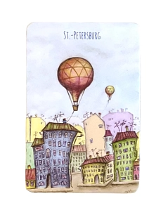 Магнит Elizabeth Madar «Пролетая над Петербургом», голубой