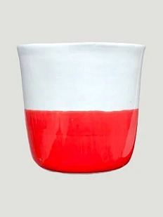 Стакан ручной работы «Прямой», красный кристалл, керамика, 170 мл