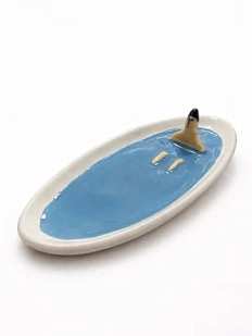 Тарелка Глинка керамика с фигуркой купальщицы, 20 см