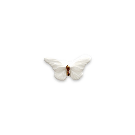 Брошь фарфоровая «Бабочка» белая с золотом