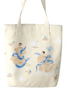 Сумка шоппер Забористый текстиль «Девочки», хлопок, бежевый