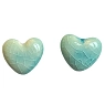 Серёжки-гвоздики КерамЕлКа Сердечки, кракелюр, керамика, тиффани, превью фото 1