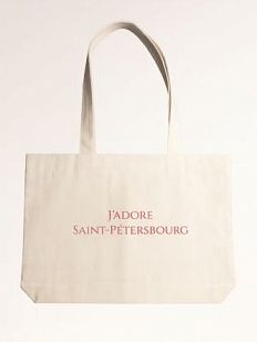 Шоппер «J'adore Saint-Petersbourg», светлый (красный)