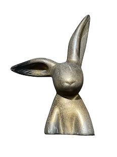 Статуэтка ручной работы Кролик, бронзово-золотая, керамика