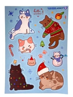 Стикерпак Лавкот «Зимние котята», А6