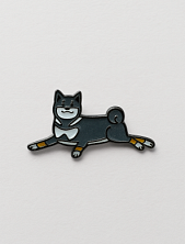 Металлический значок «Чёрная сиба-ину», 20 мм