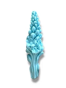 Свеча «Цветок большой» голубого цвета