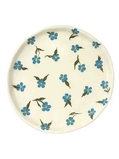 Тарелка ручной работы «Незабудки», керамика, 15 см