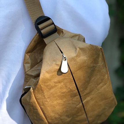 Сумка Ranzel Bags «Kite», крафт, тайвек, бежевая, фото 2.