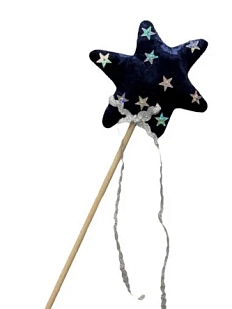 Волшебная палочка БУКА, темно-синяя с серебряными звёздами, 25 см
