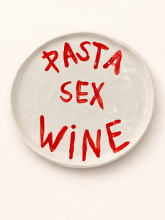 Тарелка ручной работы MayMood «Pasta Sex Wine», керамика, 19 см