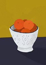 Постер интерьерный «Апельсины в вазе», А4