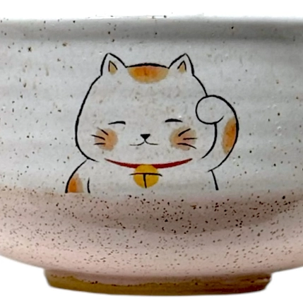 Чаша-тяван ручной работы Керемет «Манэки-нэко», керамика, 11,5 см, фото 2.