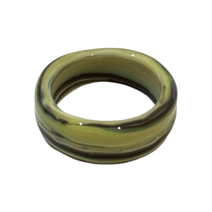 Кольцо Керко стеклянное хаки матовое с разводами, фото 1.