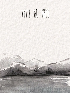 Открытка ЙЕТТИ «Let's be free», белая, А6