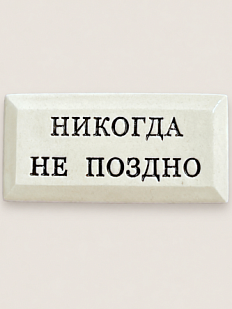 Значок ручной работы Искусство интроверта с надписью «Никогда не поздно», керамика