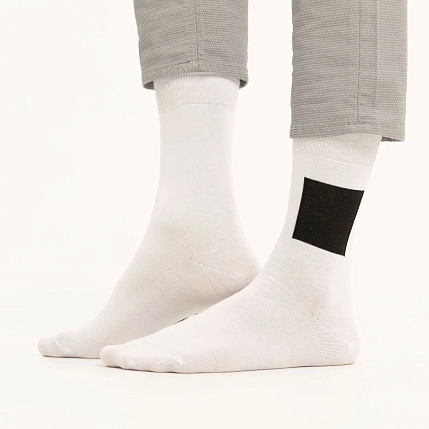 Носки «Чёрный квадрат», р-р 38-41, белые, фото 1.