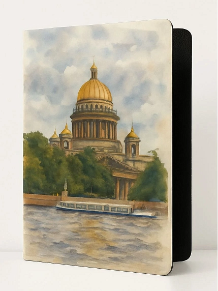 Обложка на паспорт DARI DARI «Вид на Исаакиевский собор с воды», искусственная кожа, фото 1.