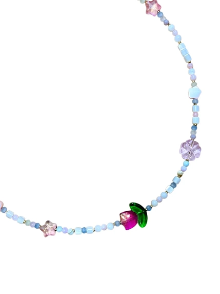 Чокер ручной работы Идеальное совпадение «Тюльпан», перламутр, фото 1.