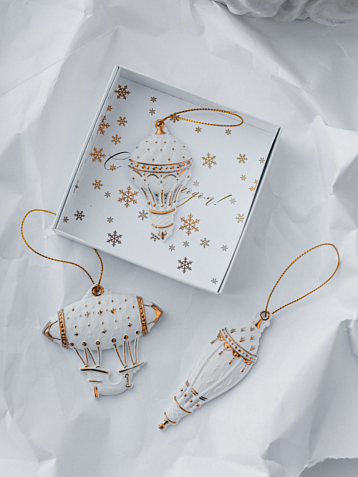 Игрушка новогодняя фарфоровая Bulygin «Дирижабль», фото 2.