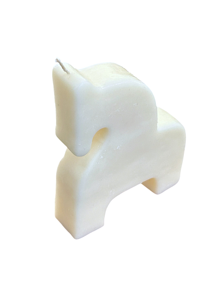 Интерьерная свеча «Лошадка», белая, фото 3.