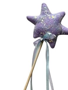 Волшебная палочка БУКА, сиреневая с пайетками, 25 см