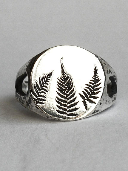 Перстень из нейзильбера «Папоротник», фото 1.