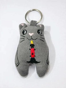 Брелок Колдовская игла «Кот с ростральной колонной»