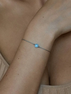 Браслет Something Special «Рак» с аквамарином на черной нити