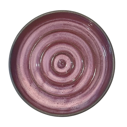 Блюдце Августа с кругами внутри, розовое, фото 1.