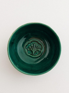 Пиала ручной работы, изумрудная, керамика