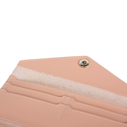 Cкладной кошелёк визитница ручной работы, Kokosina bags, натуральная кожа, светло-розовый, фото 6.