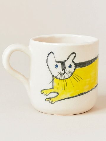 Кружка ручной работы Антон тут рядом «Жёлтый кот», керамика, 300 мл, фото 1.