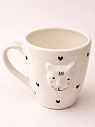 Кружка ручной работы Мария Гордеева Котик с сердечками, белая, керамика, 350 мл, превью фото 2
