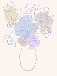 Постер интерьерный DARI DARI «Ваза с цветами», А4