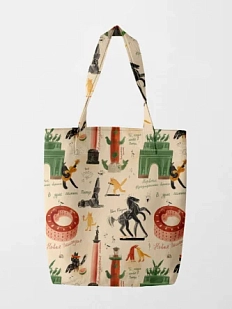 Сумка шоппер Забористый текстиль «Котики Петербурга. Лето», хлопок, бежевый