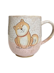 Кружка ручной работы Керемет «Сиба-ину», розовая, керамика, 400 мл