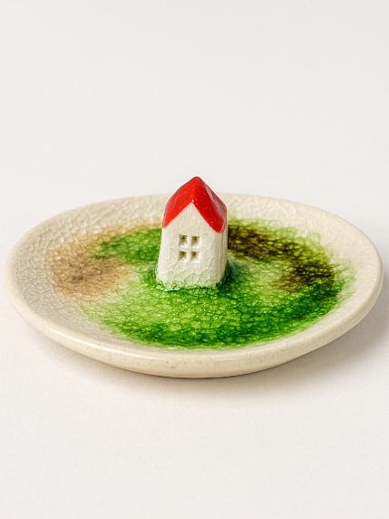 Подставка для украшений ручной работы «Домик», керамика, фото 1.