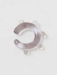 Кафф Лампджой глянцевый, стекло, розовый с пупырышками, прозрачный