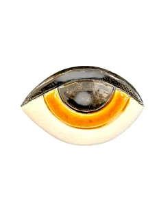 Брошь КерамЕлКа «Большой глаз», карий, керамика