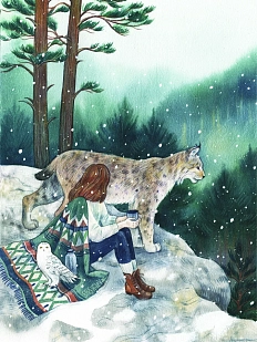 Постер интерьерный «На скале», А3, Спешилова Анна