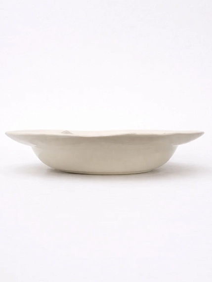 Тарелка-шляпа ручной работы НАДО ЖЕ с росписью «Лобстер, устрицы и лимон», белая, керамика, 24 см, фото 3.